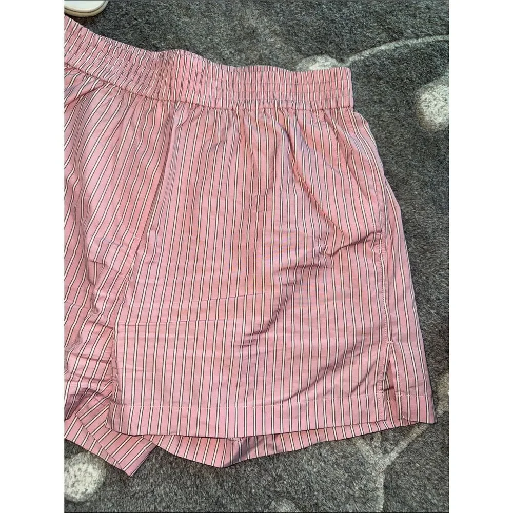 Rag and Bone Women's Pink Striped Elastic-Waist Shorts, XS